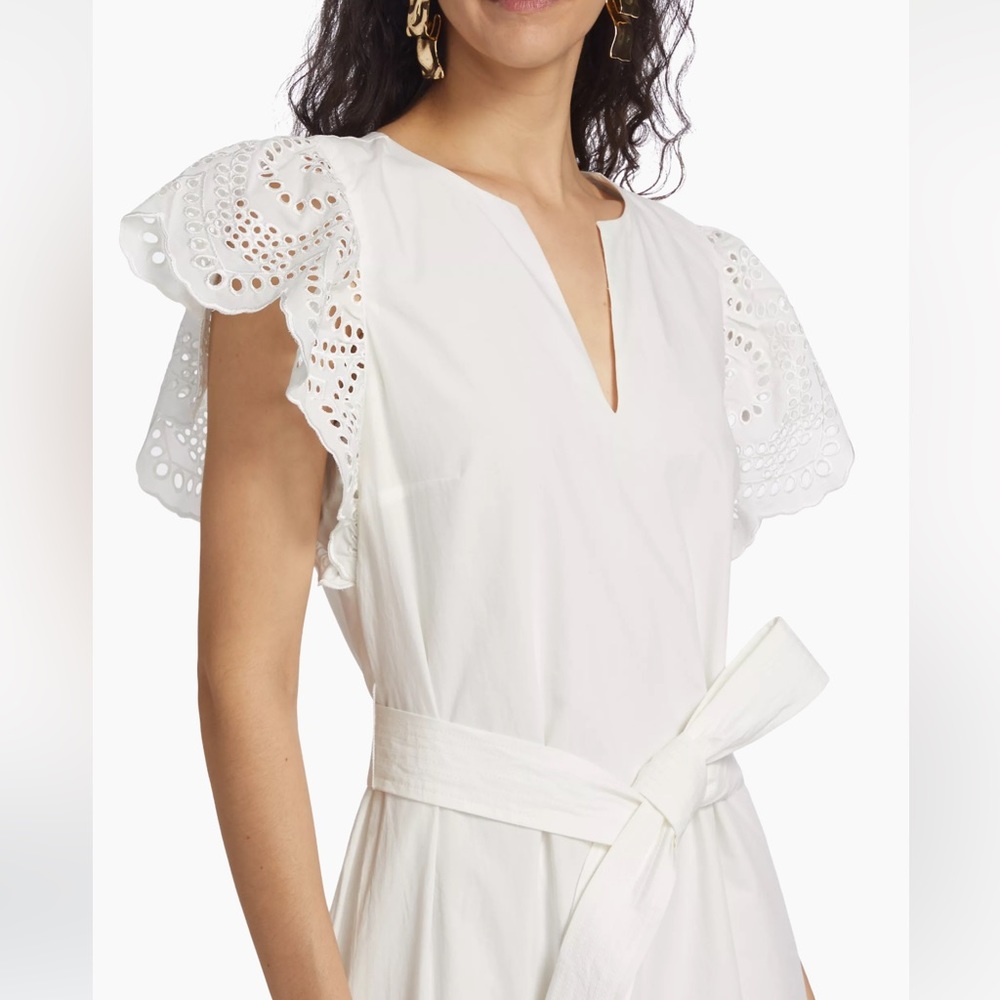 Rails Gia Belted Eyelet Midi-Dress - size small